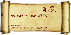 Maltár Dorián névjegykártya